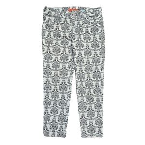 Cartonnier Anthropologie Charlie Gray Damask Ankle Pants Office Maximalist